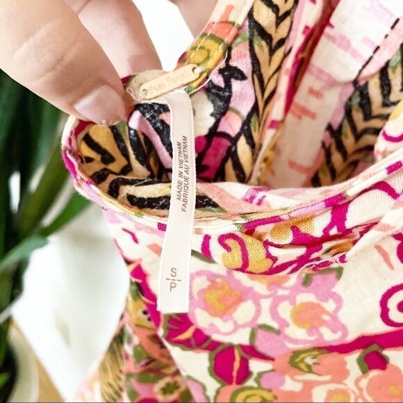 Free People NWT Pink Linen-Blend Summer in Tulum Mini Dress Size S - Picture 7 of 9